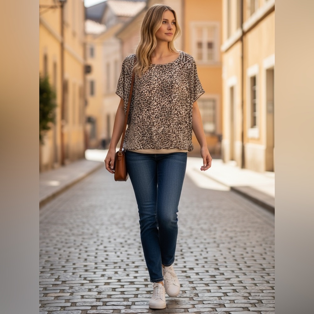 Leopard Print Top, size XL